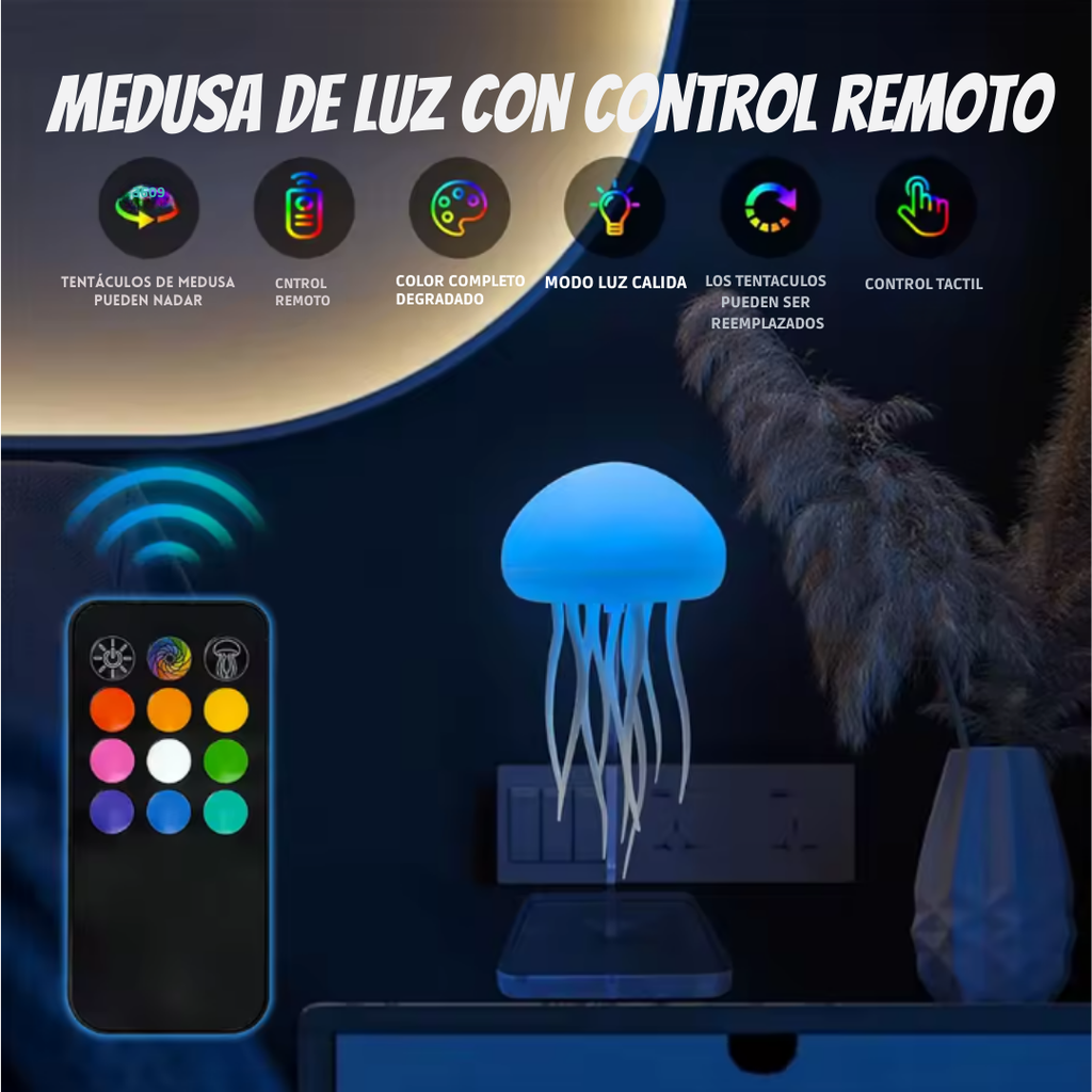 Lámpara Medusa con Movimiento Dinámico y Luces RGB